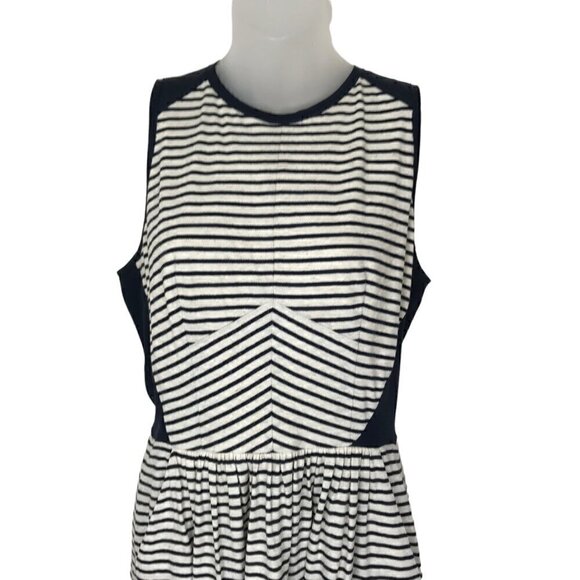 REBECCA Taylor Striped Dress Navy With Pockets Size  M - Picture 3 of 7
